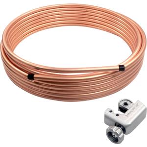 50Ft 3/8 OD Copper Tubes ACR Refrigeration Copper Tubing, 99.9% Pure Thick ASTM B280 Soft Coil, T2 Seamless Round Tube for HVAC System,Industry,Air Conditioner,Refrigerator,DIY