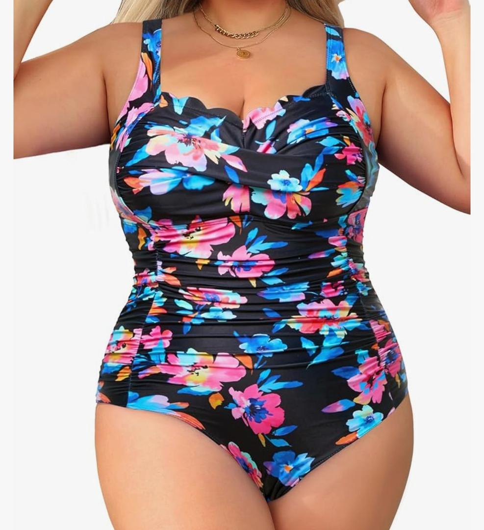 Aqua Eve Womens Plus Size One Piece Swimsuit- Tummy Control Bathing Suit Full Coverage Swimwear 20W