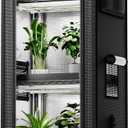 Spider Farmer 2025 Plant Stand with Grow Light, 4-Tier Rack 6Pcs 12" Full Spectrum 5000K LED Grow Lamps and Tent Cover Height Adjustable Small Greenhouse for Seedling Plant Indoor 16Lx12Dx47H (Update)