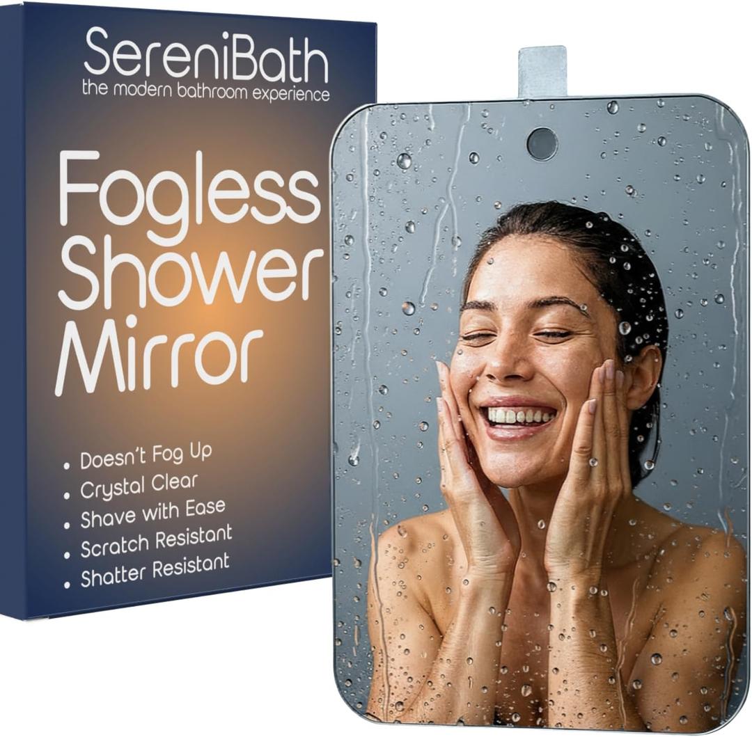 Shower Mirror - Fogless for Shaving & Washing Your Face - Anti-Fog - for Men & Women - Exfoliate, Scrub and Groom Your Face
