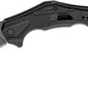 Kershaw Outlier, Tactical Karambit Style Folding Pocket Knife with Assisted Opening, Reverse Grip, Blackwash Finish on Black Handle, Liner Lock, 2.6 inch Blade with Deep Carry Pocketclip