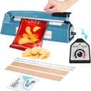 METRONIC 12 Inch Impulse Heat Sealer, Manual Bags Sealer Heat Sealing Machine Impulse, Sealer Machine for Plastic Bags PE PP Bags with Extra Replace Element Grip