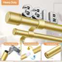 Double Curtain Rod 36 to 72 Inch, HOTOZON 1 Inch Heavy Duty Double Curtain Rods for Windows 24 to 68 Inches(2-5.6 ft), Telescoping Drapery Rod with Simple End Finials, Gold