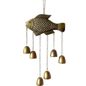 Feng Shui Chinese Traditional Fish Bell Blessing Fortune Hanging Wind Chime W3079
