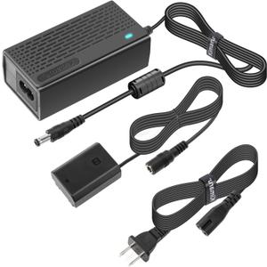 Kimaru NP-FZ100 Dummy Battery AC Power Supply Adapter Kit for Sony Alpha A6600 A6700 ZV-E1, FX3 FX30 A7CII ZV-E10II, A7C A7CR A1 A7III A7IV A7RIII A7RIV A7RV A7SIII A9 A9II A9R A9S Cameras.