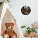 Giosve Vintage Moody Fall Rainy Round Wall Art Canvas Framed Poster, Dark Academia Moody Autumn Bookish Hanging Wall Sculptures for Home Bedroom Reading Room Library Decor, 10x10 Inch