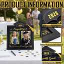 Wenqik Then and Now Graduation Picture Frame Double 5x7 Photo Frame Class of 2026 Graduation Gifts for Son Daughter High School College Graduates Wooden Photoframe Graduate Keepsake(Gold,Grad Cap)