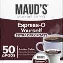 Maud's Espresso Roast Coffee Pods, 50ct, Dark Roast Coffee in Single Serve Pods  100% Arabica Coffee, Compatible with Keurig K Cups Maker