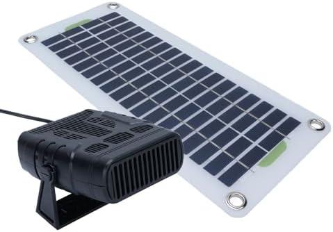 Oreilet Upgraded Solar Heater for Chicken Coop, 30W Portable Greenhouse and Dog House Rechargeable Sun Panel Kit, Solar Powered Heater for Drying Heating Pet House Warm Wind Gear