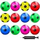 Ynanimery 12 Pack Mini Soccer Balls for Kids, 4'' Inflatable Mini Balls for Indoor Outdoor Games, Small Soccer Ball for Pool Beach Garden Sports Game Party Supplies