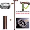 Wooden Walking Cane with 5 Height for Men and Women, Handmade Wood Cane with Comfort Grip Handle, Supportive Mobility Aid for Seniors, Fashionable & Classic Lightweight Stick