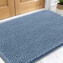 OLANLY Dog Door Mat for Muddy Paws 30x20, Absorbs Moisture and Dirt, Absorbent Non-Slip Washable Doormat, Quick Dry Chenille Mud Mat for Dogs, Entry Indoor Entryway Carpet for Inside Floor, Airy Blue