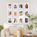 decorUhome 5x7 Picture Frame Set of 10, Display Photos 4x6 with Mat or 5x7 Unmatted for Picture Frames Collage Wall Decor, White