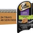 Sheba Perfect Portions Wet Cat Food Pate Roasted Turkey Entree, 2.6 oz. Twin-Pack Trays (24 Count, 48 Servings)
