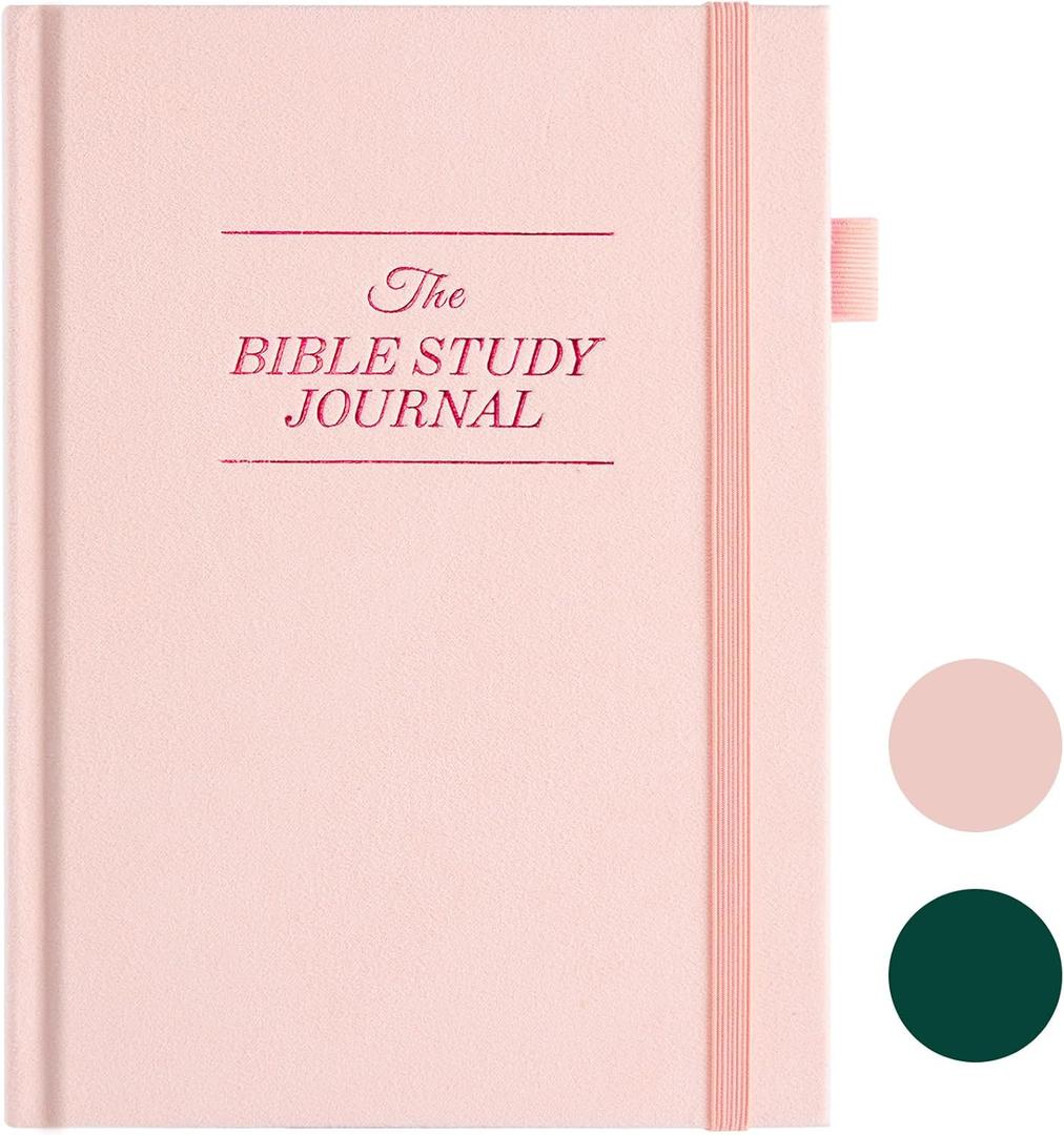 JUBTIC Bible Study Journal - Prayer Journal for Woman Church Notes Notebook  Sermon/Scripture/Bible Notebooks for Note Taking,Christian Gifts for Graduation, Baptism & Church (5.6 * 8.5") Pink