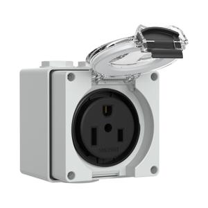 50Amp Power Outlet Box,250Volt NEMA 6-50R Receptacle Outdoor dustproof and Weatherproof for Electric Vehicles, generators, Welding Machines, etc.ETL Listed