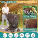 Orzbow Stroller Sun Shade Cover, Removable Stroller Shade Extender with Zip, Universal Canopy for Stroller Sun Protection, Breathable & Stable, Blocks 95% UV(UPF 50+)
