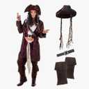 fun shack Pirate Costume Men, Mens Pirate Costume, Halloween Costumes for Men, Halloween Costumes Adult, Size: L