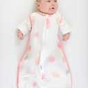 Amazing Baby Cotton Muslin Sleeping Sack, For Baby Girl, Wearable Blanket with 2-way Zipper, Watercolor Roses, Pink, Medium (6-12 Month) (White)