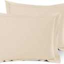 Nestl Soft Pillow Shams Set of 2 - Double Brushed Microfiber Pillow Covers - Hotel Style Premium Bed Pillow Cases, with 1.5 Decorative Flange, Standard 20"x26" - Cream (03 - Beige Cream)