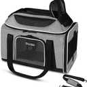 Petskd Top-Expandable Pet Carrier 18x13x9.5 Inches Southwest Airline Approved, Soft-Sided Carrier for Small Cats and Dogs with Locking Safety Zippers and Anti-Scratch Mesh(Grey)