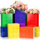 Maitys 12 Pcs Building Blocks Flower Boxes Centerpieces Square Planter Decorations Party Favor Florist Bouquet Packaging Storage Bucket Gift Boxes for Arrangement Florist Party Wedding
