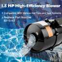 6315141 Silencer Spa Blower 1.5 HP 120V Replacement for Air Supply | Fits 2'' Plumbing, Quiet & Shock-Absorbing Motor, Easy Install, for Pool Hot Tub & Spa (1.5 HP)