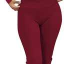 kaimimei Women's 2 Piece Lounge Outfits Slim Long Sleeve Tops High Waist Foldover Flare Leggings Sets Casual Yoga Sweatsuit (Red, S)