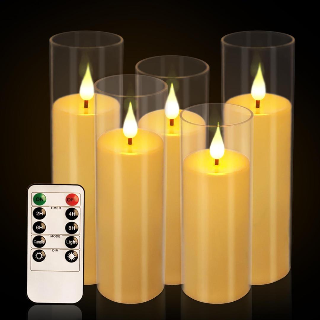 Flameless Candles,Battery Operated LED Candles Ideal for Halloween, Christmas,Home Decor,Home Party Wedding Indoor Outdoor,White 2.2X56677H