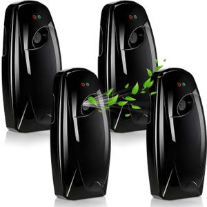 Maxcheck 4 Pcs Automatic Air Freshener Spray Dispenser Wall Mounted Automatic Spray Dispenser Air Freshener for Bathroom Battery Operated Free Standing for Commercial Place and Room(Black)