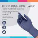 ASAP Thick High Risk Latex Powder Free Industrial Multi-Purpose Gloves, 12 inch Extended Cuff, Disposable, 14 mil, Dark Blue (XX-Large - Case of 500)