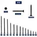 #10 x 4 Wood Screw 100Pcs 18-8 (304) Stainless Steel Screws Flat Head Phillips Fast Self Tapping Drywall Screws Black Oxide by SG TZH