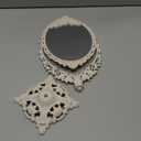 Vintage Style Adjustable Table Mirror Elegant Desk Vanity Makeup Mirror for Bedroom Rotating Mirror with Floral Design for Makeup and Grooming