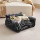 Cute Couch Bed for Pets, Supportive Cat Sofa for Indoor Cats, Small Dog Sofa Bed for Small Dogs, Grey, 24 inches