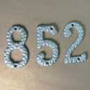 Cobata 4 inch Cast Iron Mailbox Numbers - Screw In & Hammer Surface Finished House Numbers - Rustproof/Fade Anti-resistant/Silver/Number 6