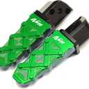 Compatible With Ninja 500 SE Ninja 650 400 1100SX 1000SX 2017-2025 2026 ZX4RR ZX4R ZX6R ZX10R ZH2 CNC Motorcycle Passenger Footrests Folding Rear Foot Rest Pedal Foot Pegs (Green)
