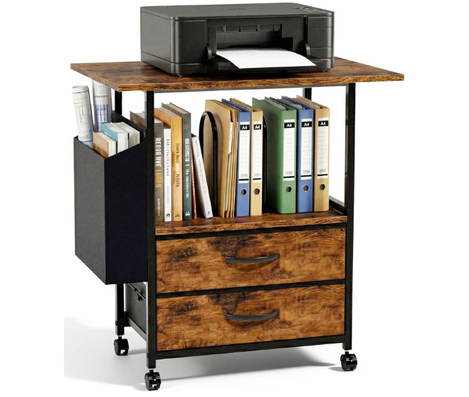 22IN Mobile File Cabinet, Rolling Filing Cabinet with Fabric Drawers
Rotating File Stand, Printer Stand with Fabric Drawers, Storage Shelf for A4/Letter, for Home Office Living