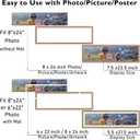 JCJMY 8x24 Picture Frame with 6x22 Mat, Panoramic Picture Frame Display Photo 6x22 with Mat or 8 x 24 Without Mat, Wall Hanging Large 8 by 24 Poster Frame with Plexiglass, Rustic Brown