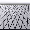 FOCEAN Boat Flooring EVA Foam Boat Decking Marine Mat Non-Slip Self-Adhesive Flooring Sheet for Motorboat Kayak Surfboard Garden Floor Swimming Pools, 94.5''x 15.7'', Grey with Black Lines