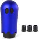 muge racing Ghost Shift Knob, Aluminum Weighted Automotive Gear Shift Manual knobs Lever with 3 Threaded Adapters M8 M10 M12 x 1.25, Universal for Vehicle Funny Cool Spooky Car Accessories (Blue)