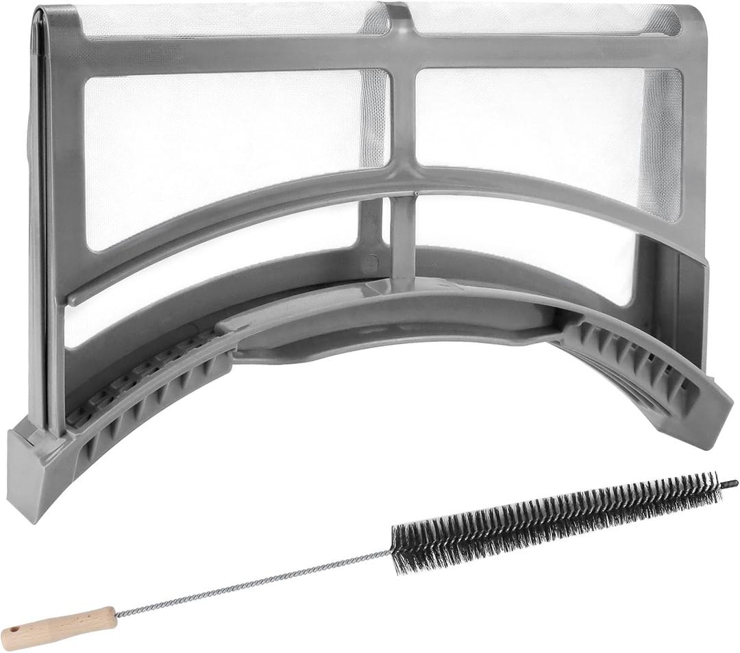 Upgraded AMI PARTS DC61-02595A Dryer Lint Filter Case Screen with Dryer Lint Brush - Stainless Steel Screen and ABS Frame - Fit for sam-sung Dryer, Replaces 2069505, PS4206799, AP4578777, EAP4206799