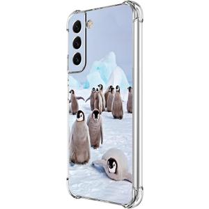Galaxy S22 Plus Case, Cute Playing Penguin Drop Protection Shockproof Case TPU Full Body Protective Scratch-Resistant Cover for Samsung Galaxy S22 Plus 5G