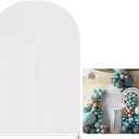 KONPON White Ripples Arched Frame Fabric Cover for Birthday Partied Double-Sided Stretchy Chiara Backdrops Arched Wall Stands Covers Arch Backdrop Cover 3x6.5ft