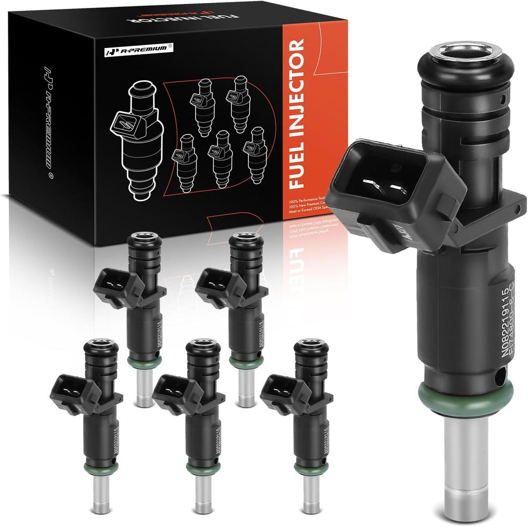 A-Premium Fuel Injectors Compatible with BMW 323i, 325i, 325xi, 328i, 328i xDrive, 328xi, 330Ci, 330i, 330xi, X5, 525i, 525xi, 528i, 530i, X3, 128i, Z4, 2.5L 3.0L, Set of 6, Replace# 13537531634