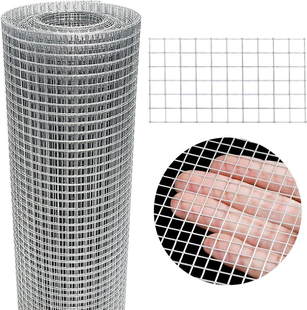 Hardware Cloth 20'' x 10' 1/4 in Galvanized Wire Mesh Roll (23 GA) Chicken Wire Fence Roll for Chicken Pen/coop Fences, Screen mesh, Rabbit/Snake...