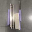 Lazy Mop, Snap Grip Mini Mop for Dry & Wet Disposable Pads, Cloth Changing & Zero Touch Mini Mopa with Sweeping & Mopping, Long Handle Disposable Dust Mop for Hardwood, Tile Floor, Small Space(Purple)