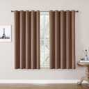 ChrisDowa Blackout Curtains 70 inches Wide for Bedroom - 2 Panels Set Extra Wide Grommet Thermal Insulated Room Darkening Curtains for Living Room (Cappuccino, 70 x 63 Inch)