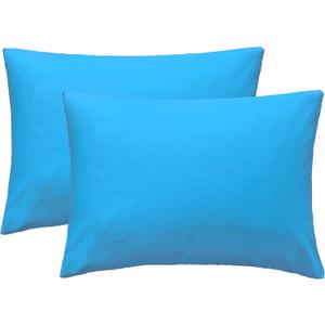 iMaylex Soft 100% Egyptian Cotton Zipper Closure Pillowcases, Cozy and Lightweight Pillow Case, Set of 2, Blue, Queen, 20" x 30"