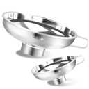 Anaeat Stainless Steel Canning Funnel with Handle for Wide and Regular Jars & Canning Jars, Wide-Mouth Funnels Excellent for Transferring Liquid and Dry Ingredients, Large Solids, Oil, Beans & Jams