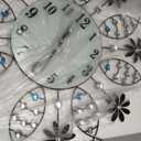 Large Wall Clock for Living Room Decor, Giant Big Silent Modern Battery Operated Glass Pendulum Wall Clock for Kitchen, Bedroom, Oversized Non Ticking Crystal Wall Clock,22 Inch